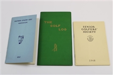 1950 Southern Sr. Golf Assoc. Booklet, 1948 Seniors Golf Society Booklet, & The Golf Log Book