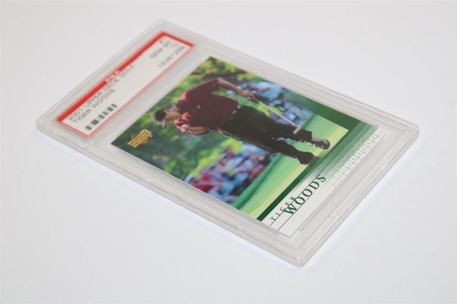 Tiger Woods 2001 Upper Deck Card - Gem Mint 10 w/MBA Gold Diamond Card #16361268