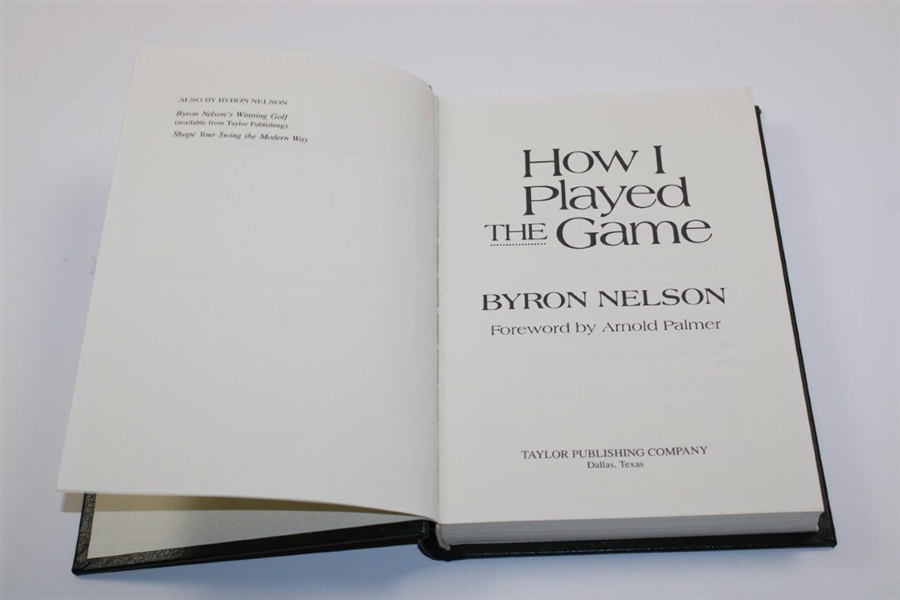 Byron Nelson Signed 1993 'How I Played The Game' Golf Book JSA ALOA