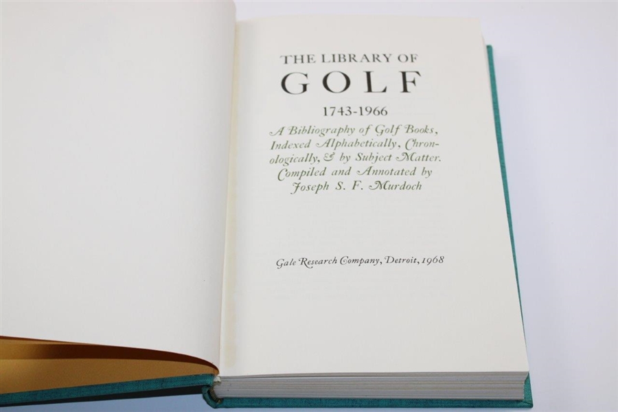 Bob Kuntz' Personal Copy of 1968 'The Library of Golf' Signed by Joseph Murdoch