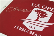 Gary Woodland Signed 2019 US Open at Pebble Beach Red Screen Flag JSA ALOA