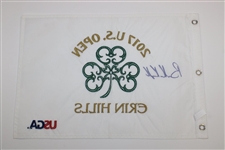 Brooks Koepka Signed 2017 US Open at Erin Hills Embroidered Flag JSA ALOA
