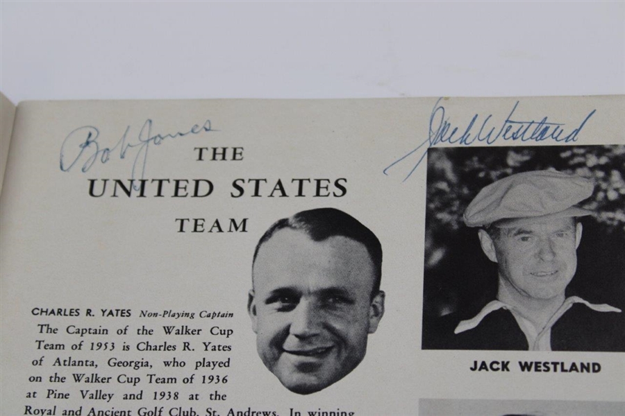 Bobby Jones Signed 1953 Walker Cup at The Kittansett Club Official Program JSA ALOA