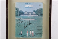 Jack Nicklaus & Arnold Palmer Signed 1962 US Open at Oakmont Program in Frame - Jack's 1st Win JSA ALOA