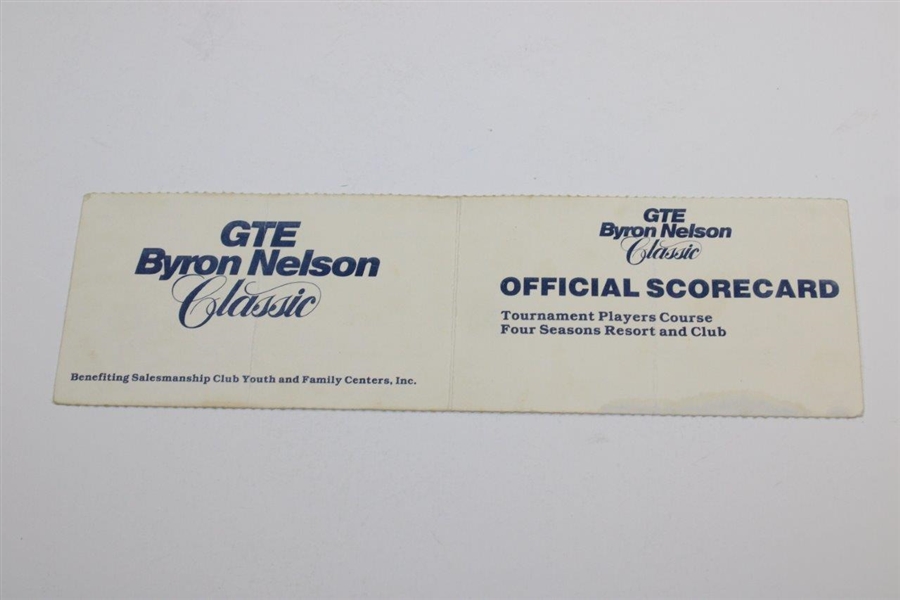 Fred Couples Signed Official 1993 GTE Byron Nelson Classic Scorecard JSA ALOA