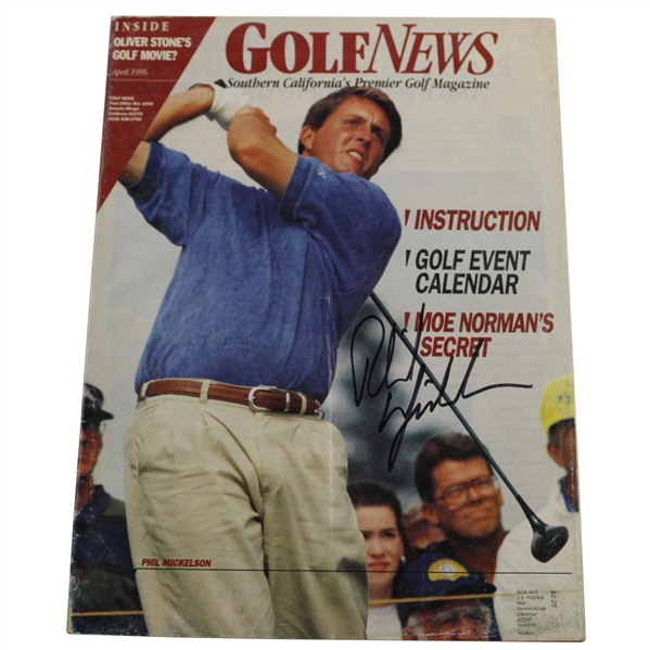 Phil Mickelson Signed 1996 'Golf News' Magazine JSA ALOA