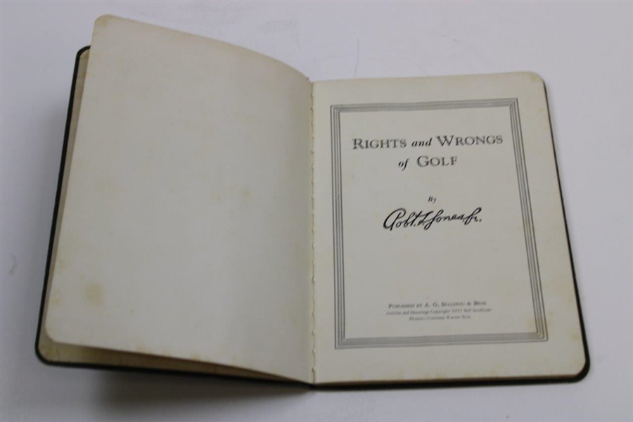 1935 Bobby Jones Rights And Wrongs Of Golf Book