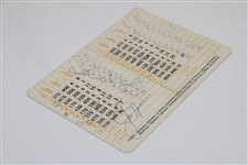 Jack Nicklaus & Tom Weiskopf Signed Vintage Masters Scorecard JSA ALOA