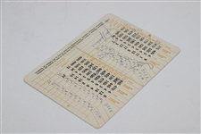 Jack Nicklaus & Tom Weiskopf Signed Vintage Masters Scorecard JSA ALOA