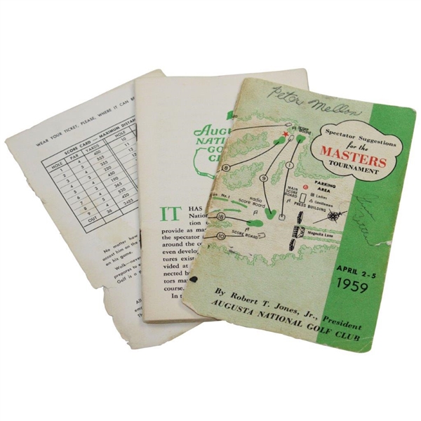 Claude Harmon, Palmer, Nicklaus, Lema & others Signed 1959 Masters Spec Guide JSA FULL #XX95362