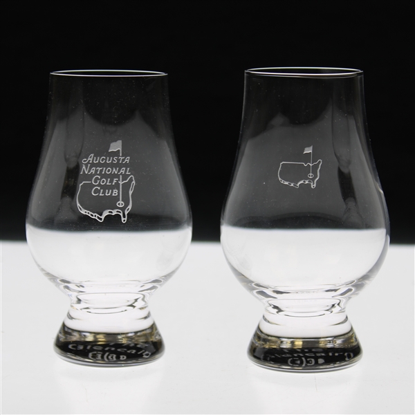 Pair of Augusta National Golf Club & Masters Logo Tulip Whiskey Glasses