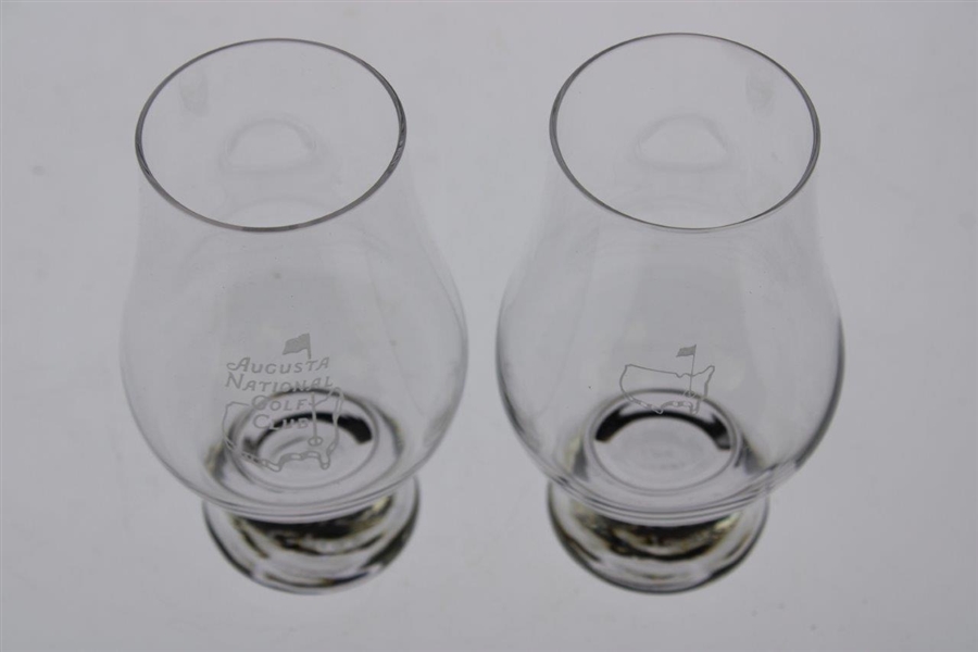 Pair of Augusta National Golf Club & Masters Logo Tulip Whiskey Glasses