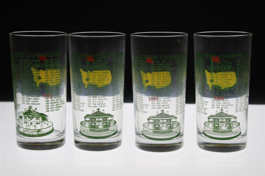1997, 2001, 2002 & 2005 Masters Tournament Commemorative Glasses