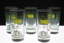 2008, 2009, 2010, 2011 & 2012 Masters Tournament Commemorative Glasses