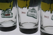 2008, 2009, 2010, 2011 & 2012 Masters Tournament Commemorative Glasses