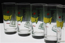 2008, 2009, 2010, 2011 & 2012 Masters Tournament Commemorative Glasses
