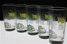 2008, 2009, 2010, 2011 & 2012 Masters Tournament Commemorative Glasses