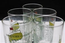 2008, 2009, 2010, 2011 & 2012 Masters Tournament Commemorative Glasses