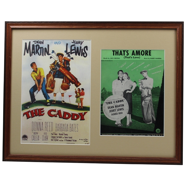 That's Amore' Sheet Music with Copy of 'The Caddy' Movie Poster - Framed
