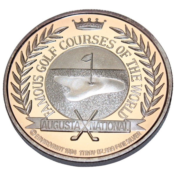 Ltd Ed Augusta National 'Famous Golf Courses of the World' 1994 Silver One Troy Ounce Coin - #405