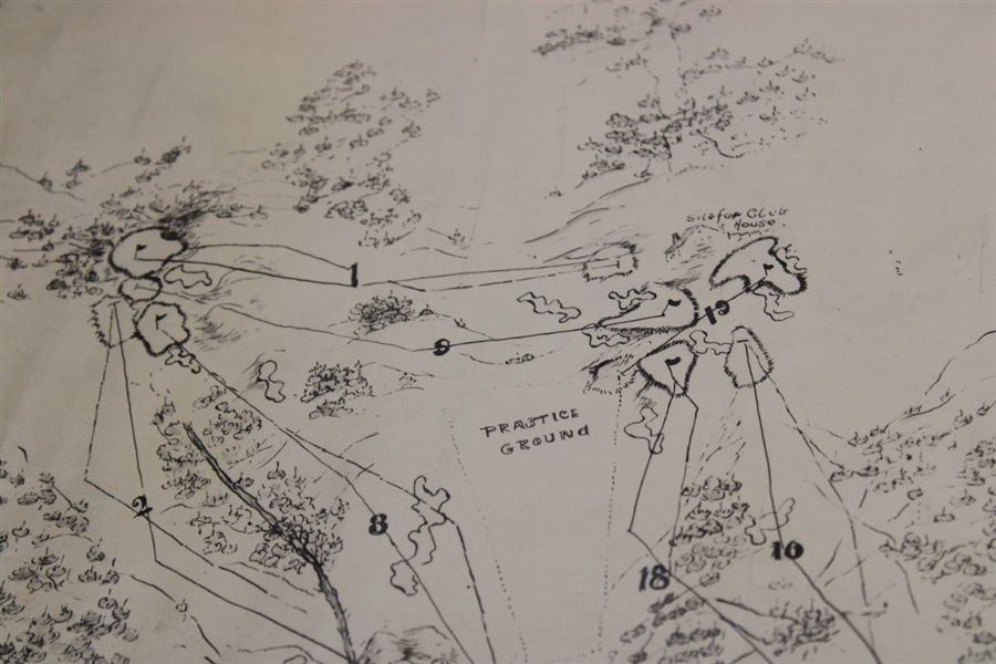 Augusta National Golf Club 'Golf Links' Course Map From Chief Engineer Wendell P. Miller Collection