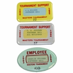 1983, 1984 & 1985 Masters Tournament Support Badges #60, #57 & #22
