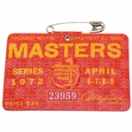 1972 Masters Tournament SERIES Badge #23959 - Jack Nicklaus Winner