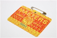 1975 Masters Tournament SERIES Badge #20581 - Jack Nicklaus Winner