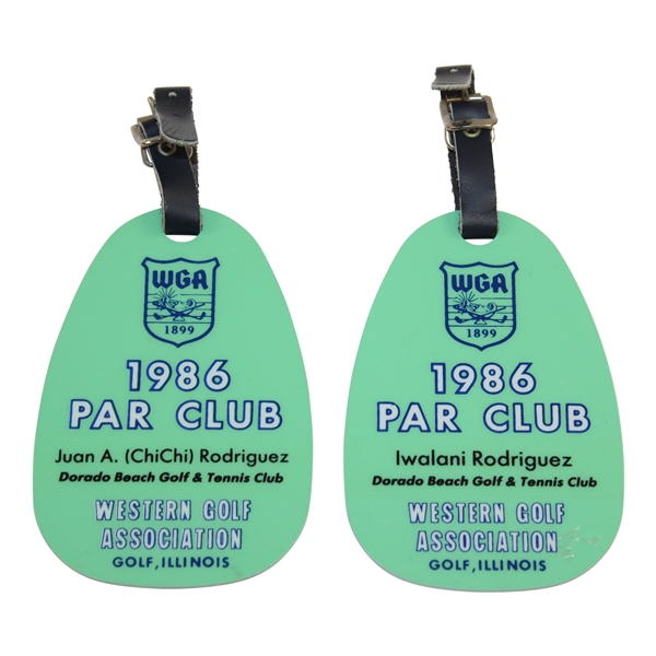 Chi-Chi Rodriguezs Personal And Iwalani Rodriguez 1986 Par Club WGA Dorado Beach Golf & Tennis Club Bag Tags