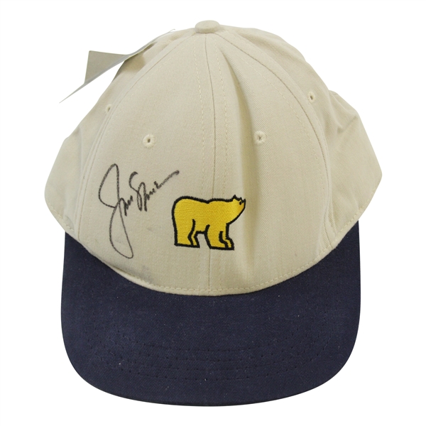 Jack Nicklaus Signed Golden Bear Logo Khaki with Navy Bill Hat JSA #P17375