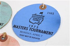 1972 (Wed), 1975 (Mon) & 1966 (Sun) Masters Tournament Tickets - Jack Nicklaus Wins