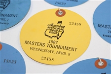 1987 Wednesday & Five (5) 1987 Tuesday Masters Tournament Tickets