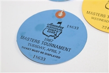 1987 Wednesday & Five (5) 1987 Tuesday Masters Tournament Tickets