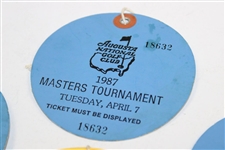 1987 Wednesday & Five (5) 1987 Tuesday Masters Tournament Tickets