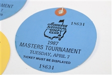 1987 Wednesday & Five (5) 1987 Tuesday Masters Tournament Tickets