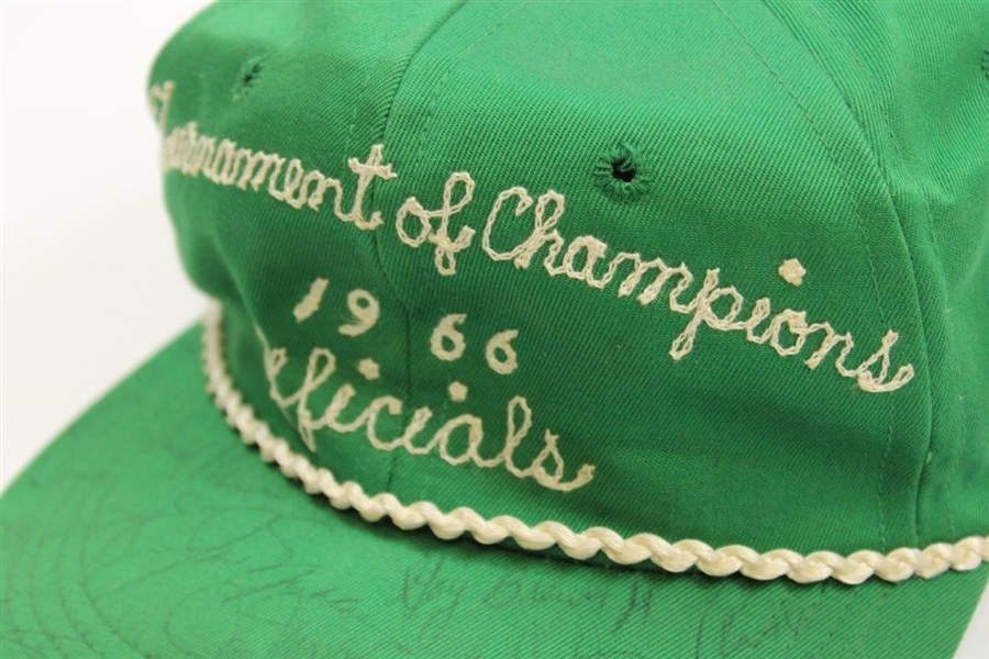 Palmer, Nicklaus & others Multi-Signed 1966 Tourn. of Champions Officials Green Rope Hat JSA #BB14423