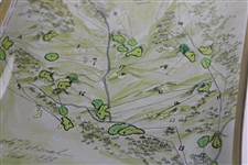 1933' Augusta National Golf Club Aerial Map Depicted on Ceramic Candy Dish