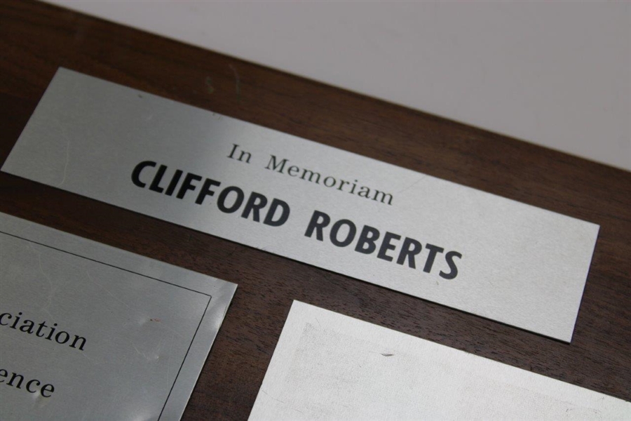1978 In Memoriam Clifford Roberts GWAA Awarded Plaque - April 6th