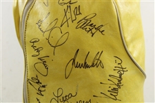 Annika, Kerr, Pepper, Hurst, Park & More Multi-Signed LPGA Vintage Yellow Titleist Golf Bag JSA ALOA