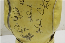 Annika, Kerr, Pepper, Hurst, Park & More Multi-Signed LPGA Vintage Yellow Titleist Golf Bag JSA ALOA