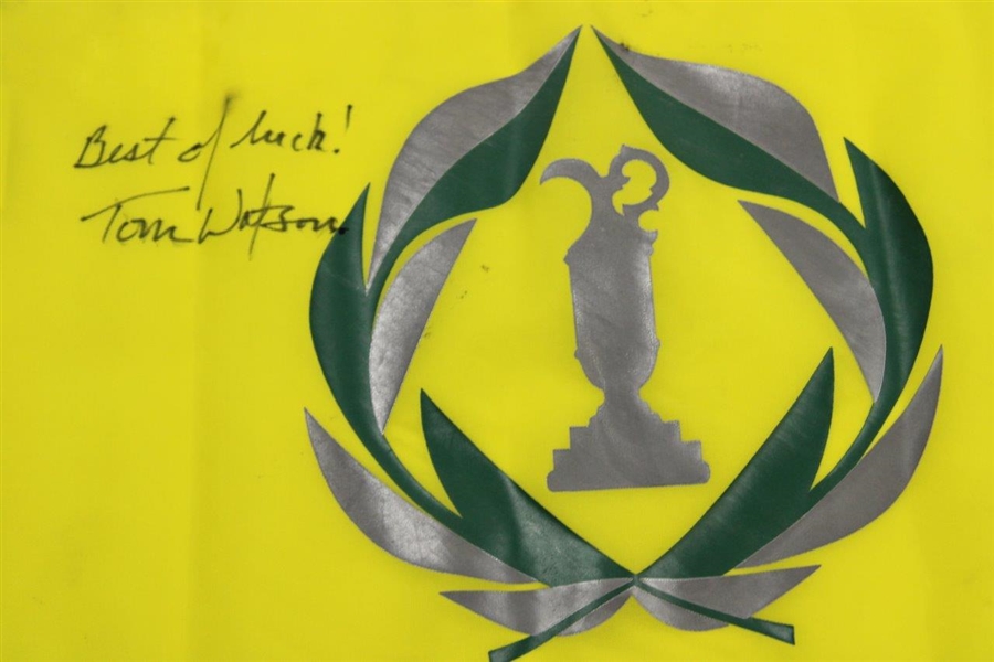 Tom Watson Signed The Memorial Course Flag with 'Best of Luck' JSA ALOA