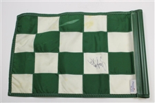 Tom Kite Signed Green/White Checkered Pebble Beach Course Flag JSA ALOA