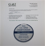 Ben Crenshaw's 1994 US Open at Oakmont Country Club Contestant Bag Tag