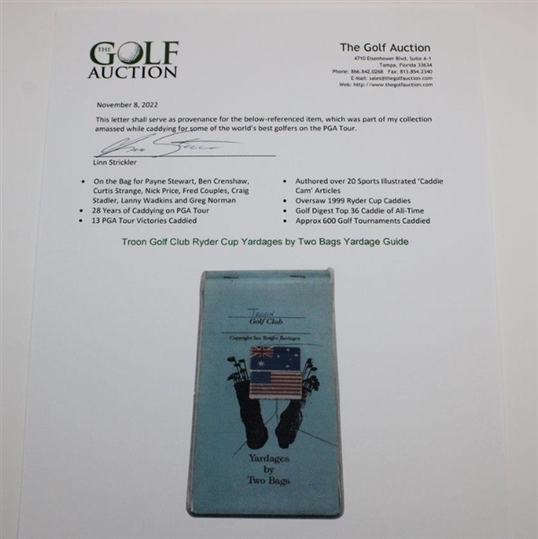 Troon Golf Club Ryder Cup Yardages by Two Bags Yardage Guide