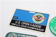 1983, 1988, 1994 & 1998 US Open Official Caddie Badges - Linn Strickler Collection
