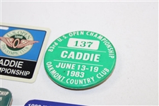 1983, 1988, 1994 & 1998 US Open Official Caddie Badges - Linn Strickler Collection