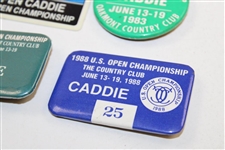 1983, 1988, 1994 & 1998 US Open Official Caddie Badges - Linn Strickler Collection