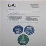 1978, 1984 & 1986 US Open Official Caddie Badges - Linn Strickler Collection