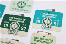 1978, 1985, 1987, 1988, 1991(x2) & 1992 The Memorial Tournament Official Badges - Linn Strickler Collection