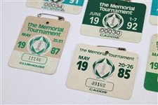 1978, 1985, 1987, 1988, 1991(x2) & 1992 The Memorial Tournament Official Badges - Linn Strickler Collection
